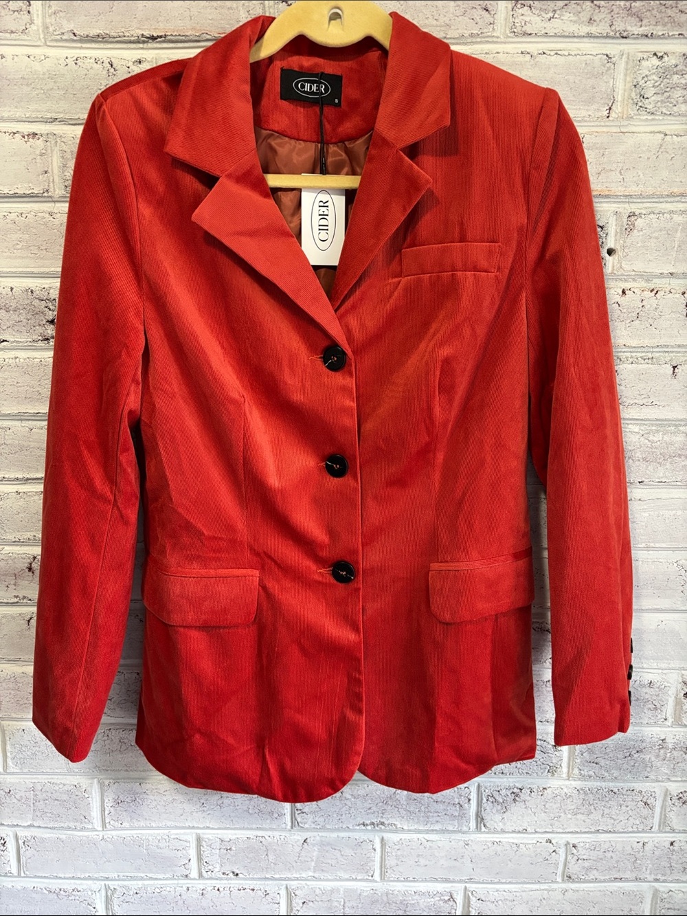 Cider Burnt Orange Corduroy Blazer Jacket Size Small